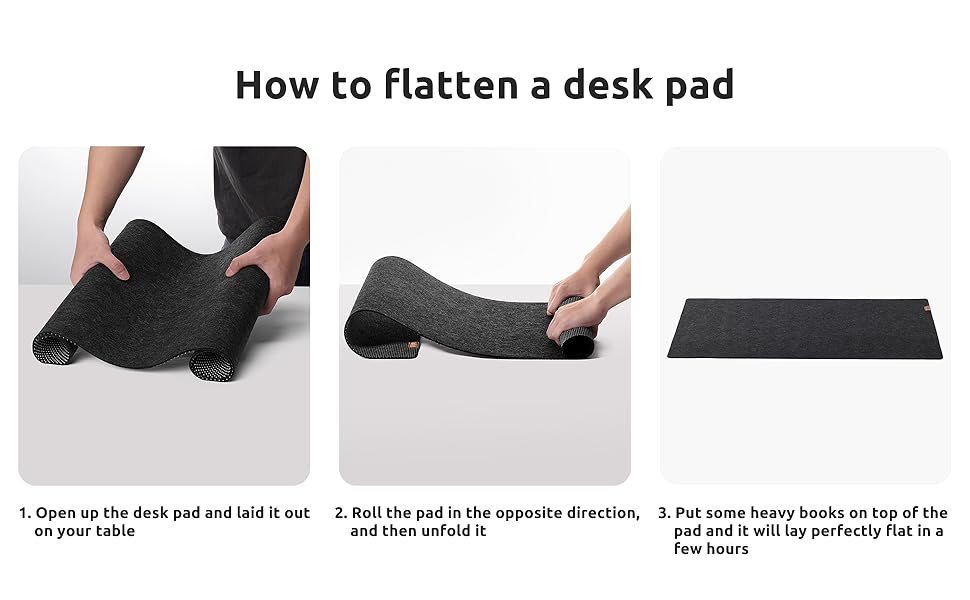 Килимок для столу YSAGi повстяний 90x40 см, антиковзкий, для миші та клавіатури, офіс/дім (Чорний)