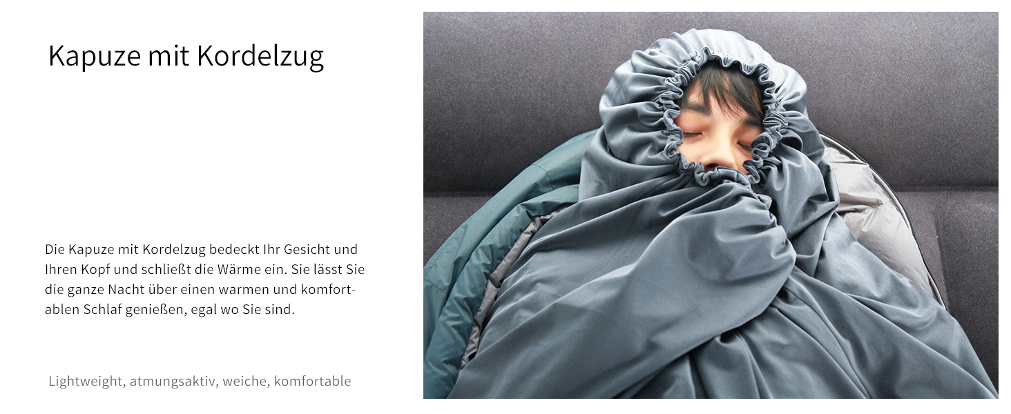 Спальний мішок-вкладиш Litume Thermolite Velour, антипиловий, для туристів, температура 12°C/8°C, для кемпінгу, легкий, з капюшоном і шнурком, універсальний, мумиформ, для походів та подорожей