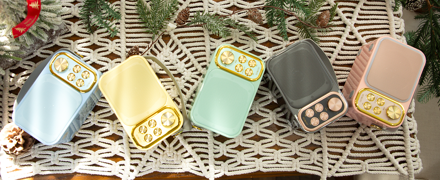 Караоке машина з 2 мікрофонами, портативна Bluetooth колонка для дітей та дорослих, 7 голосових ефектів, ідеально для вечірок та днів народження, рожева