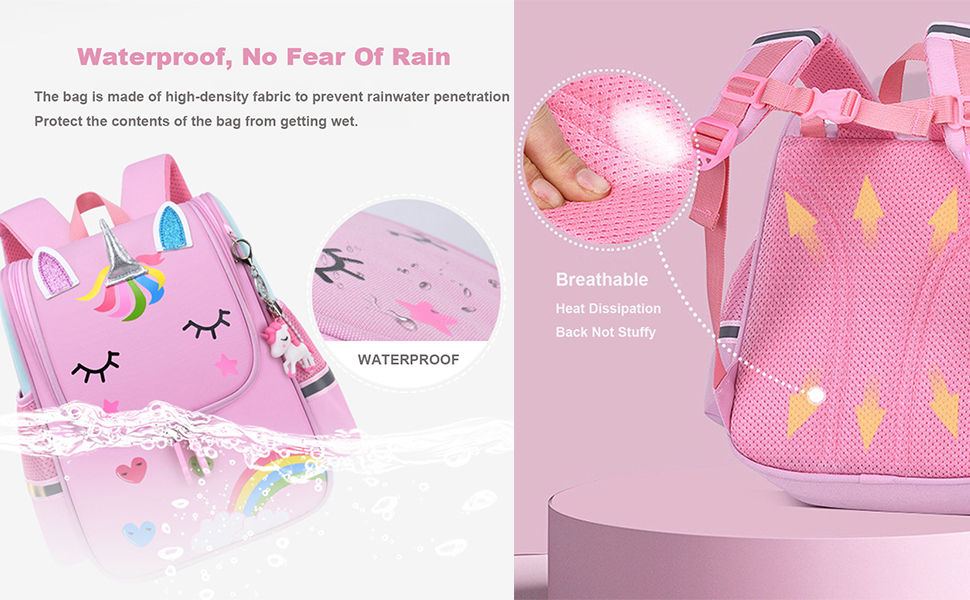 Дитячий рюкзак для школи Kinderrucksack: рюкзак для дівчаток-підлітків та хлопчиків, з малюнком, 28*22*12 см, блакитний