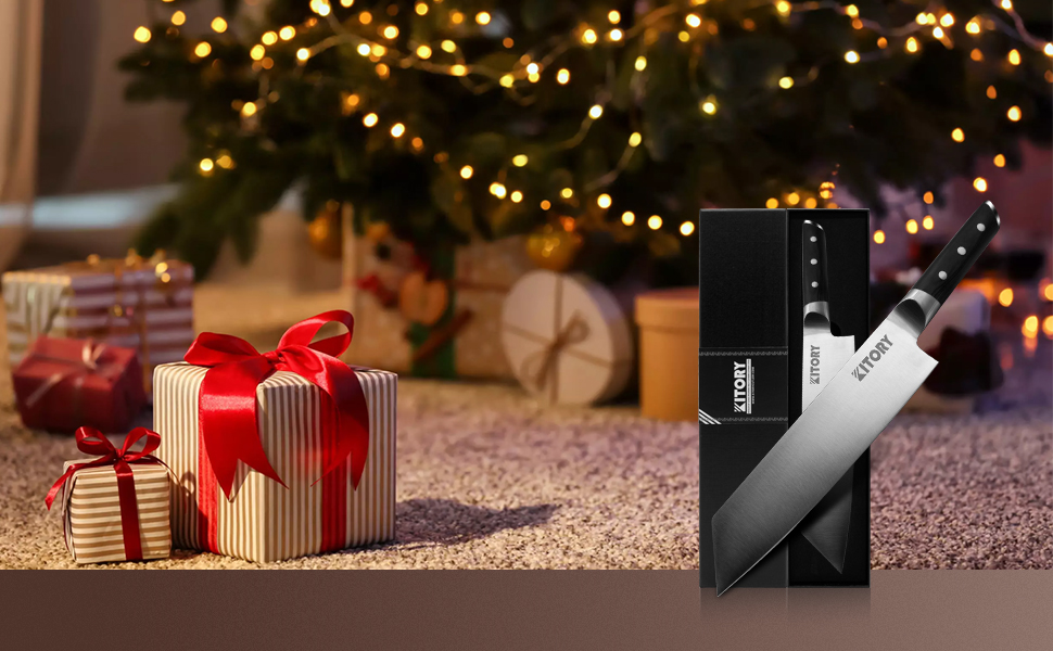 Кухонний ніж-топірець Kitory Hackmesser 18 см, з високоякісної нержавіючої сталі, з ручкою Pakkawood (Mtd08de)