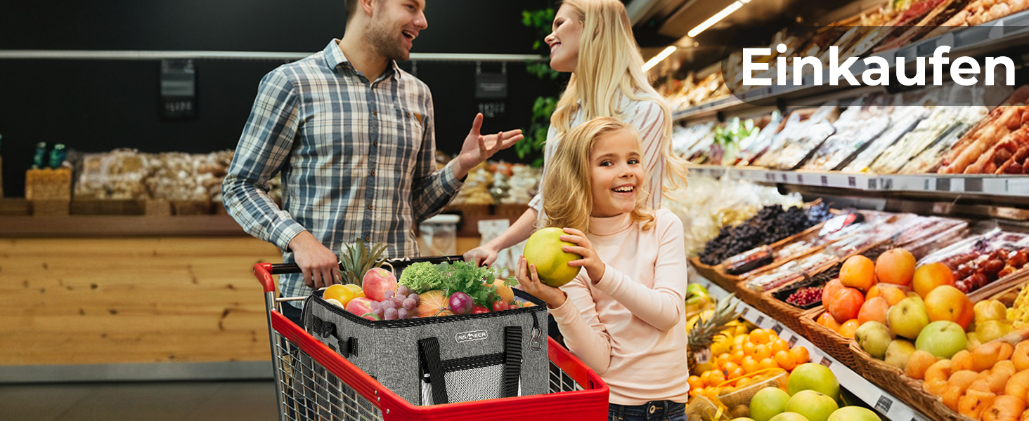 Сумка-холодильник INSMEER 50 л, велика, розкладні, для 80 банок, з відкривачем, для пікніків, кемпінгу, пляжу, сімейних поїздок на 4 особи (темно-сірий)