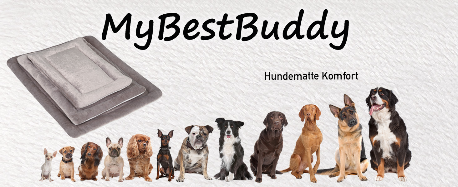 Килимок для собак MyBestBuddy XL 90x70 см сірий, комфортний, антиалергенний, нековзний, 40°C, з м'яким покриттям - лежанка для великих собак