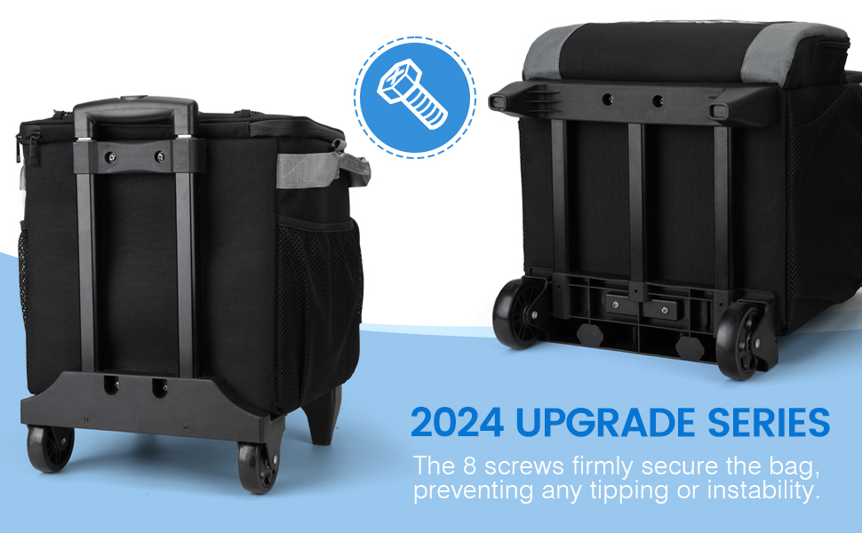 Ізольований холодильник на колесах 48 літрів для пікніка, кемпінгу, риболовлі, пляжу - сірий/чорний