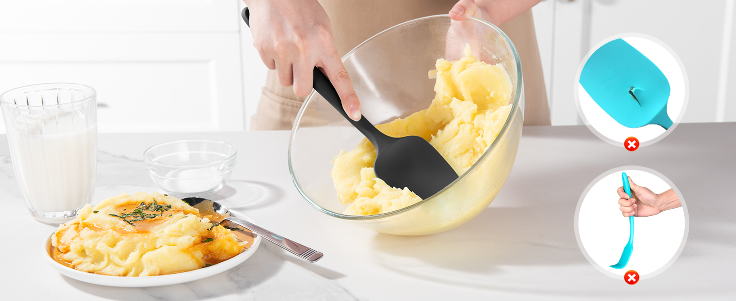 Набір лопаток/скребків для випічки U-Taste (4 шт.) з силікону, стійкі до 315°C, антипригарні, для приготування, випічки та змішування (чорний)