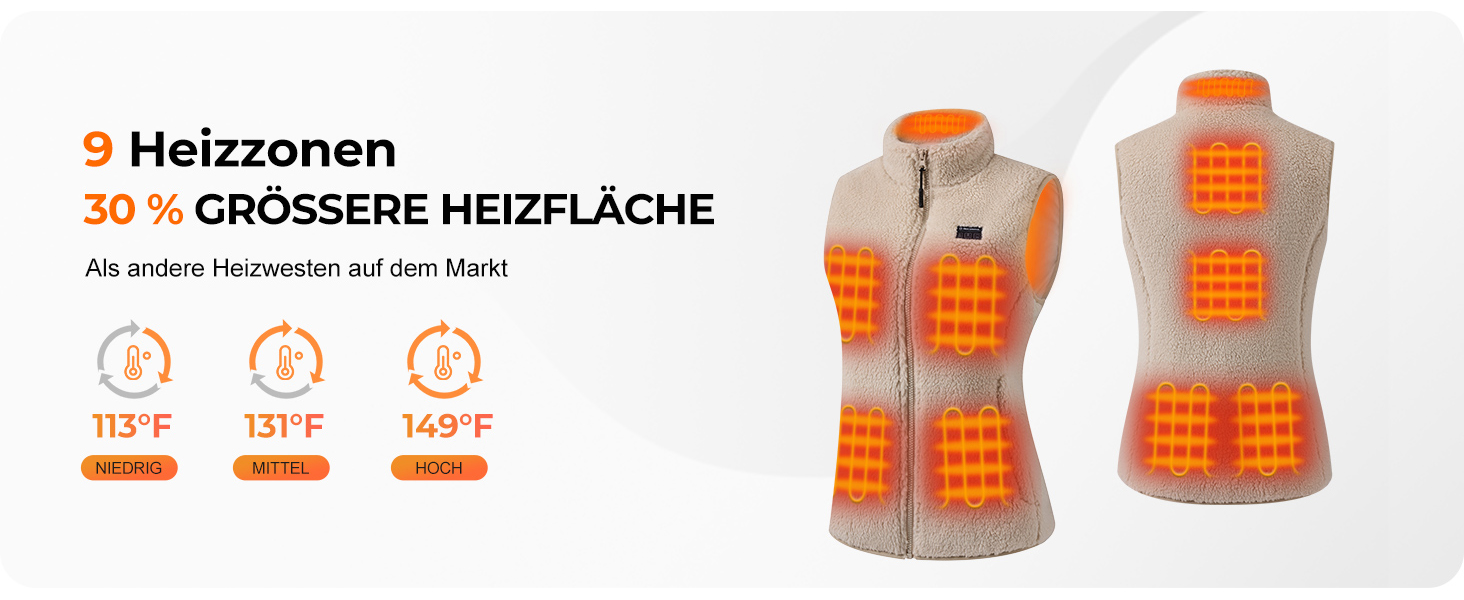 Електрична гріюча жилетка Daen з акумулятором 16000mAh, Sherpa, флісова жилетка для активного відпочинку та катання на лижах (XS, Хакі)