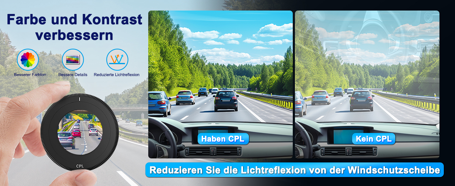 Відеореєстратор Dashcam 4K Dual з CPL фільтром, WiFi, 64GB SD, IPS 3