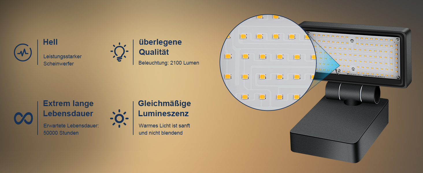 Зовнішня LED-стінна лампа Kingwen 40W, 3000K, поворотна на 360°, IP65, чорна, для дому та вулиці