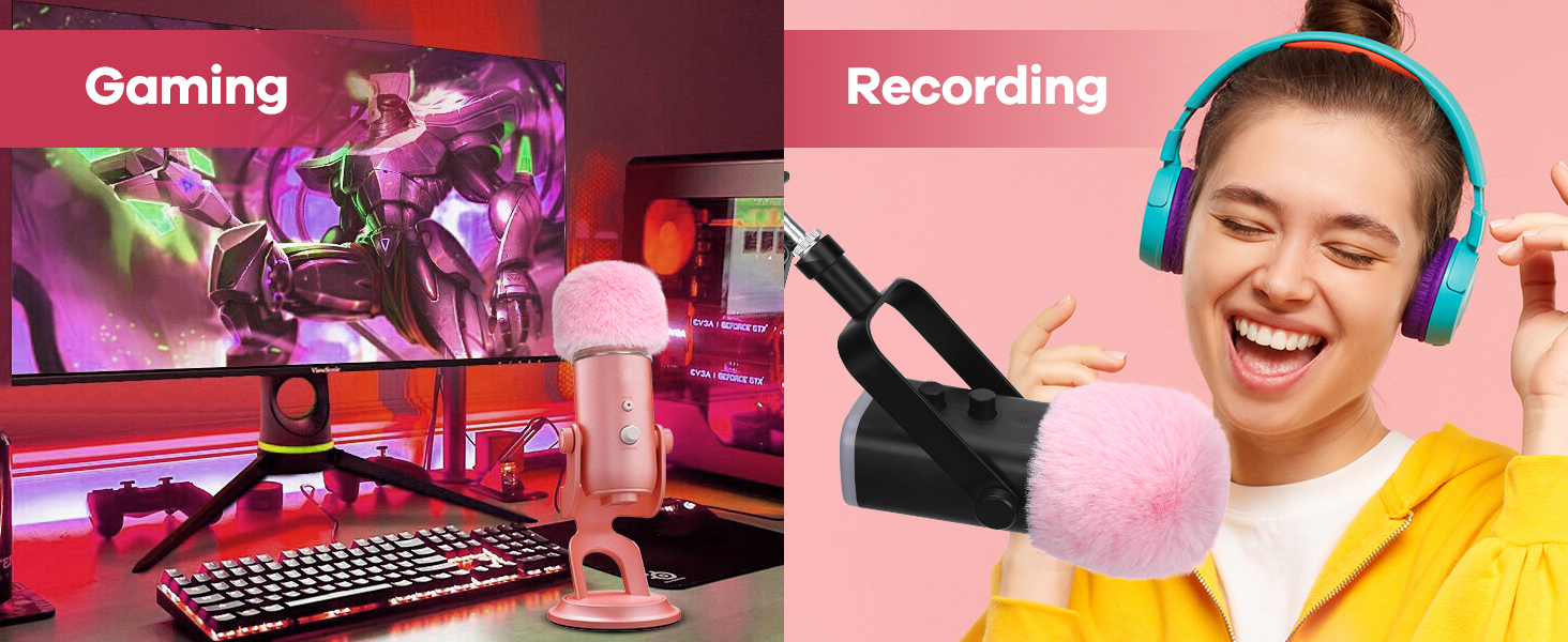 Кріплення для мікрофона Blue Yeti з поп-фільтром - Blue Yeti X, приховане кабельне підключення, кріплення-підставка Blue Yeti, для студії, подкастів, стрімінгу, YOUSHARES (вітрозахист, рожевий)