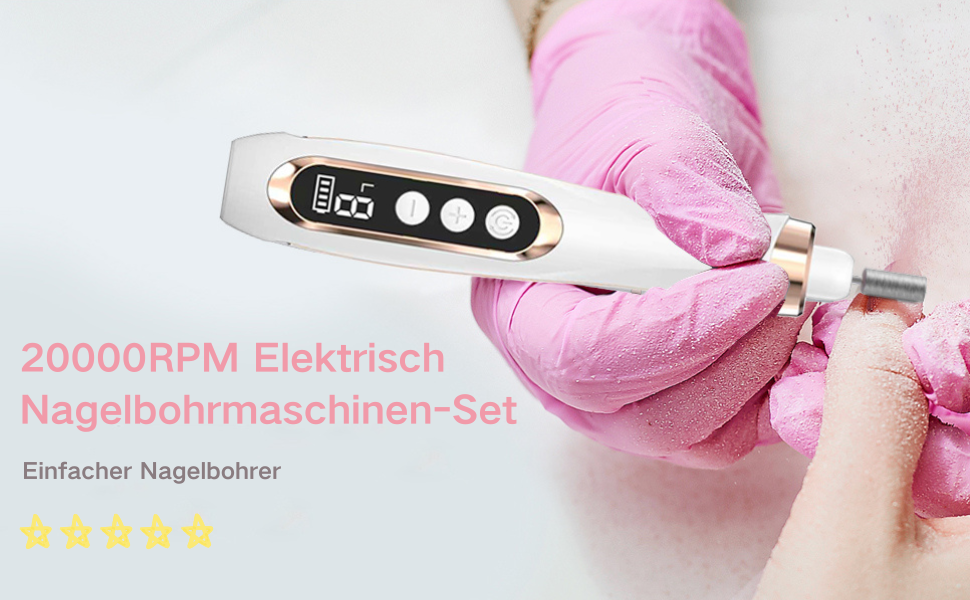 Електричний набір для манікюру та педикюру Nagelfräser 15 в 1, 20000 об/хв, рожевий