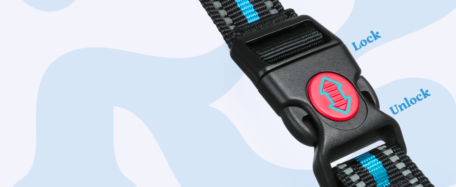 Нашийник для собак Rabbitgoo, великі породи, регульований, проти тяги, з ручкою, м'який, світловідбиваючий, блакитний, L (XL, 1 шт.)