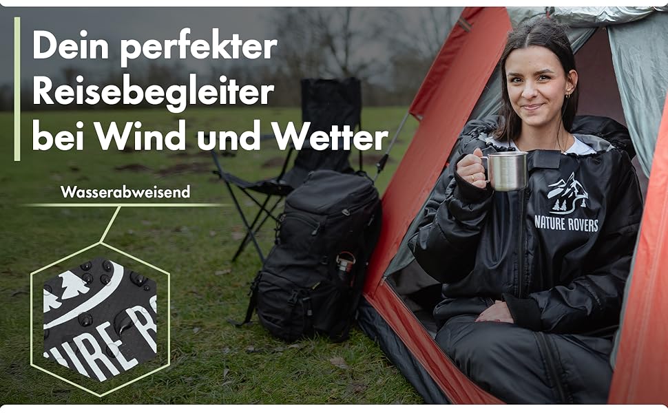 Спальний мішок з рукавами Nature Rovers, чорний, для дорослих, 3 сезони, водонепроникний, з подушкою, 220x80 см