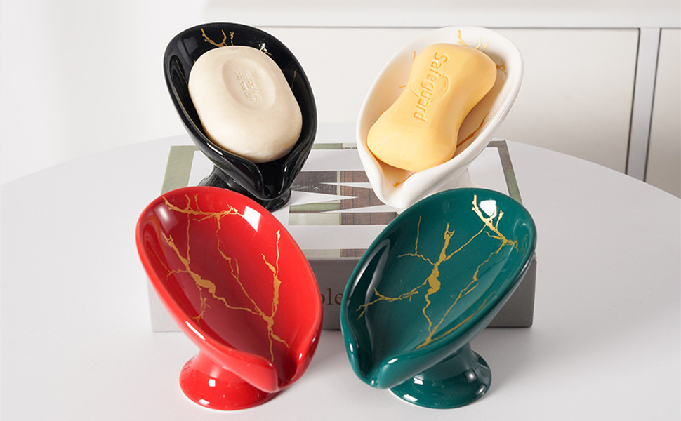 Керамічна мильниця з піддоном для води, біла. Мильниця для ванної, душу, кухні.