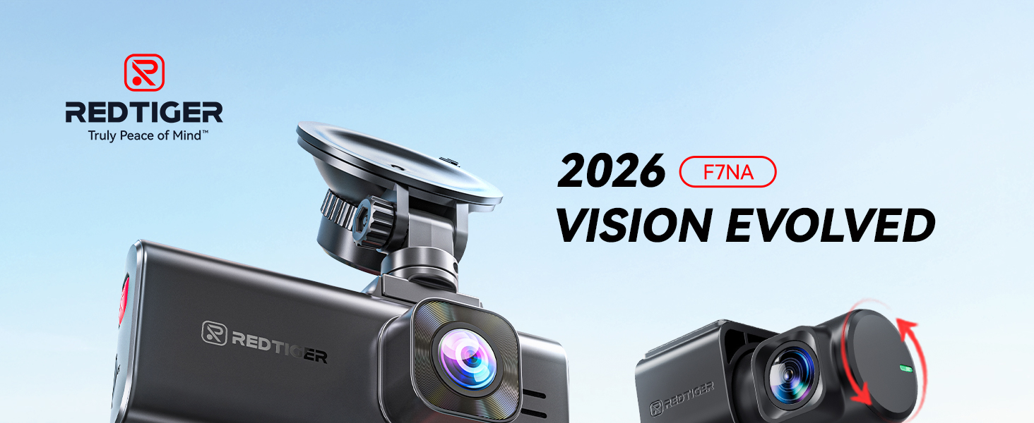 Автомобільний відеореєстратор REDTIGER F7NA 4K UHD (передній та задній), сенсор STARVIS 2 IMX678 8MP, двоканальна камера для авто