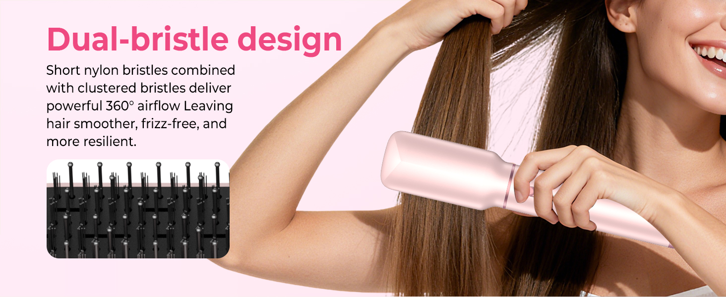 Мультистайлер для волосся 6 в 1 MogaWave Pro Air Styler 1000W: фен, автоматичний стайлер для завивки, вирівнювач та об'ємна щітка (Рожевий)
