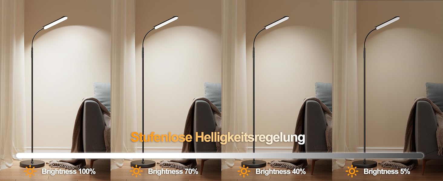 LED-стельова лампа Marctronic для вітальні, диммування, регулювання висоти, 18W, 1800LM, з пультом та сенсором, сучасний дизайн, для офісу, спальні (чорний)