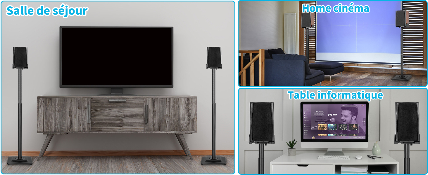 Регульовані підставки для акустики SB-204: пара підставок для сателітної та поличкової акустики, до 5 кг, з кабельним каналом