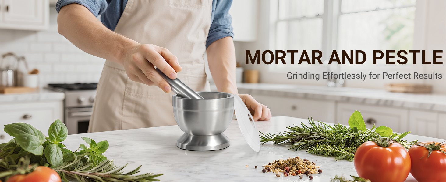 Ступка з товкачиком Sopito 250 мл, нержавіюча сталь, для спецій та ліків