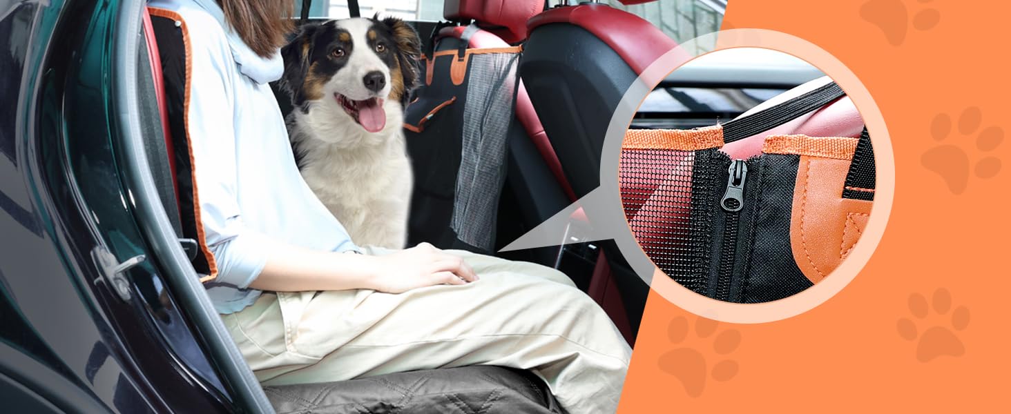 Автоматичний килимок для собак у машину, 135x148 см, чорний з вентиляційною сіткою, захист бокових панелей, вологостійкий