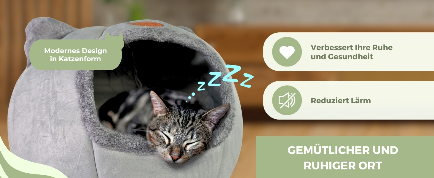 Кішечка Мобіклінік®: зручне ліжко-гніздо для котів, легко прати, знімний коврик, 25D піна, сучасний дизайн