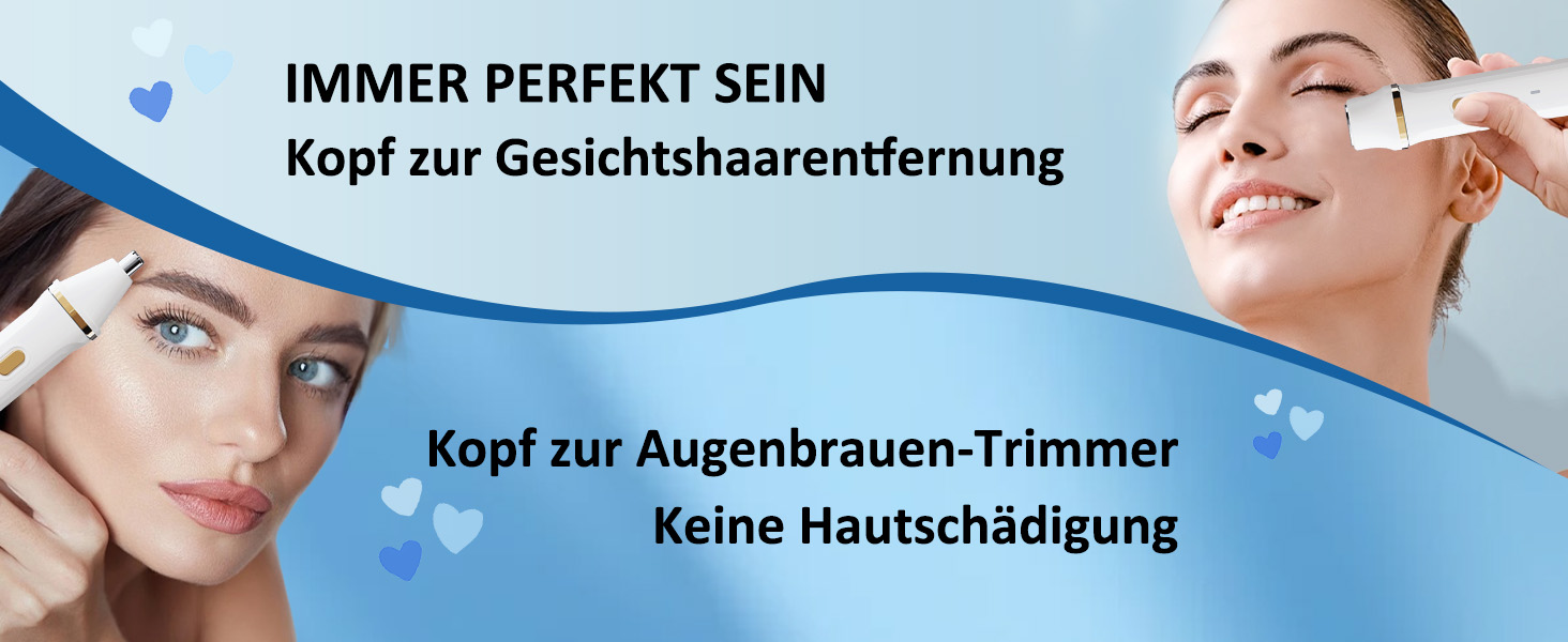 Електричний жіночий тример Jianyana 5-в-1 для тіла та обличчя, водонепроникний IPX7, для ніг, обличчя, пахв, носа та брів. Змінні насадки.