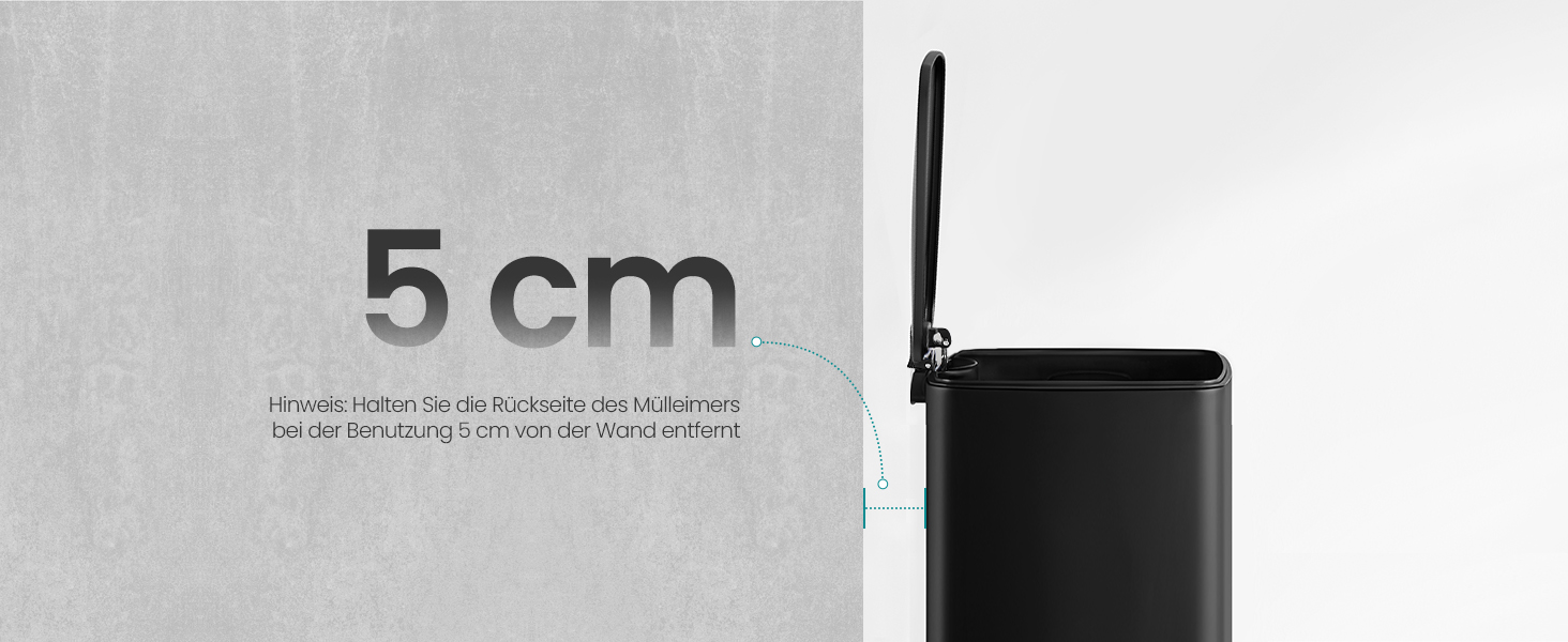 Сміттєве відро SONGMICS для кухні з механізмом закривання Softclose, 30 л, чорний (LTB592E01)