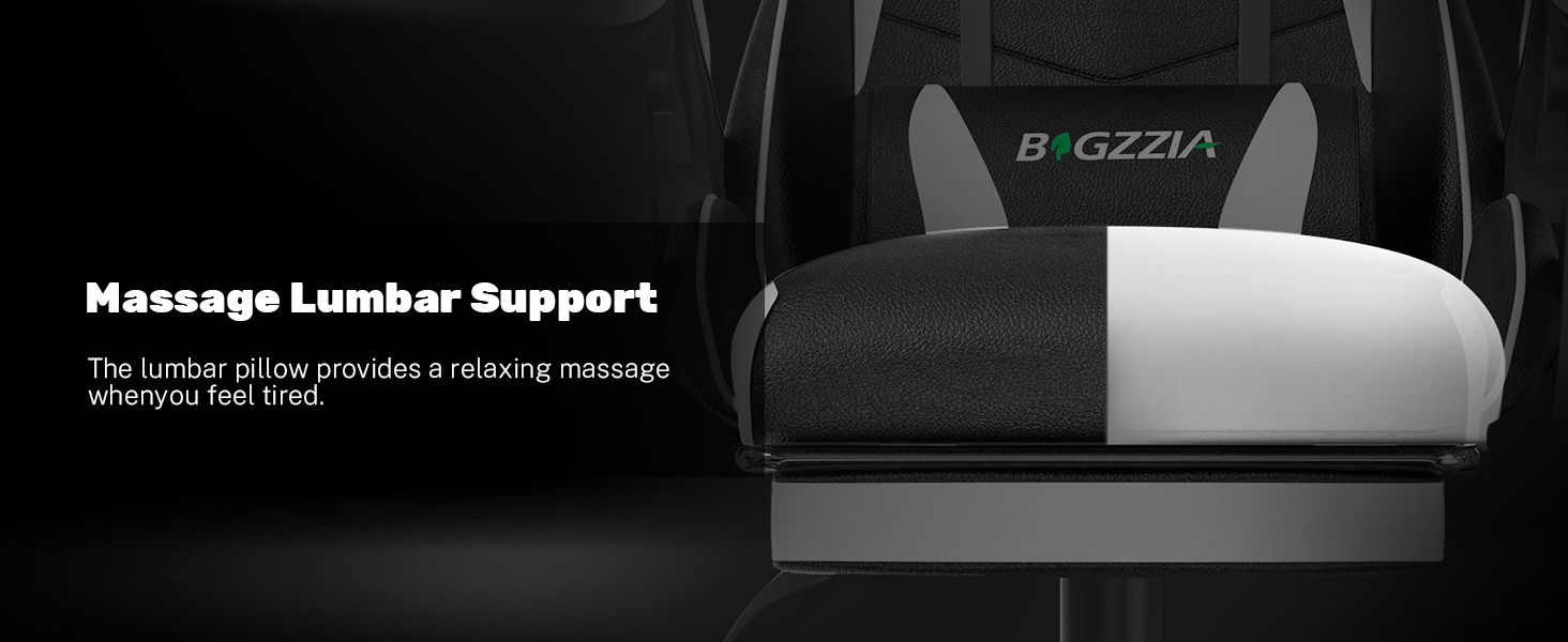Ігрове крісло Bigzzia Gaming Stuhl ергономічний геймерський стілець з підставкою для ніг, білий