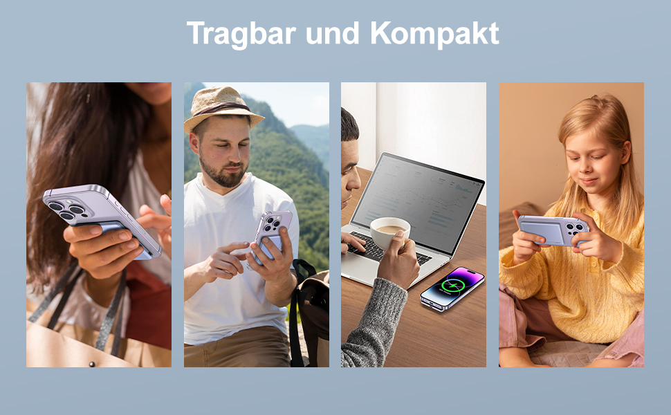 Power Bank NOHON MagSafe: 5000 mAh, Бездротова зарядка, PD 20W, для iPhone 16/15/14/13/12, Ultra Slim, Type-C