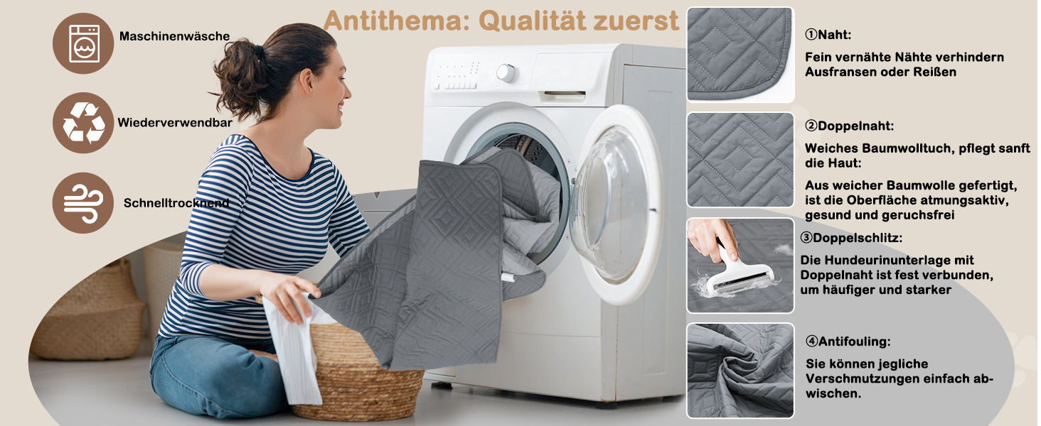 Водонепроникний килимок для собак GYURO, двосторонній, міцний, для дивану та ліжка, можна прати, для собак та котів (77*178CM, 208*208CM), сірий