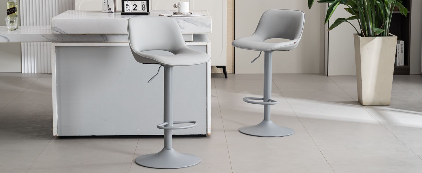 YOUNIKE 2-Piece Adjustable Bar Stools - Boho Patchwork Design, Swivel Kitchen Bar Chairs with Hollow Backrest - Yellow Green