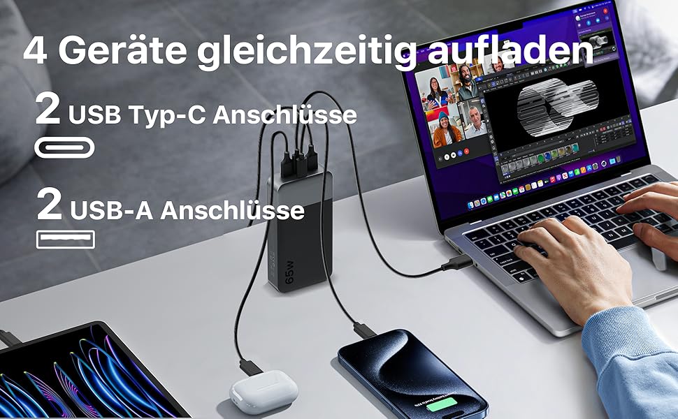Power Bank NOBIS 20000mAh 65W USB-C/USB-A, швидка зарядка PD/QC, дисплей - Рожевий