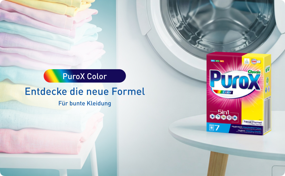 Пральний порошок PUROX для всіх видів тканин (Color), 5 кг, 71 прання