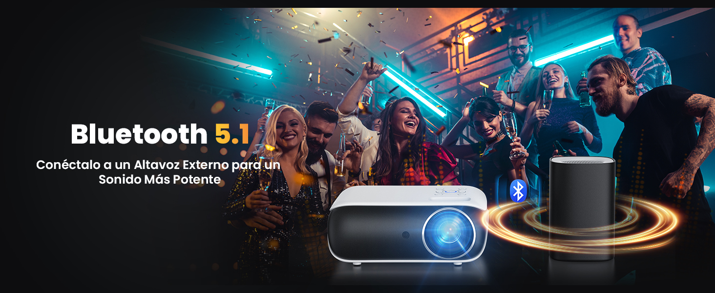 HOPVISION Beamer: проєктор 9500 люмен, 4K, Bluetooth, Full HD 1080p для домашнього кінотеатру. Сумісний зі смартфонами, HDMI, USB, ноутбуками, Fire Stick, PS5