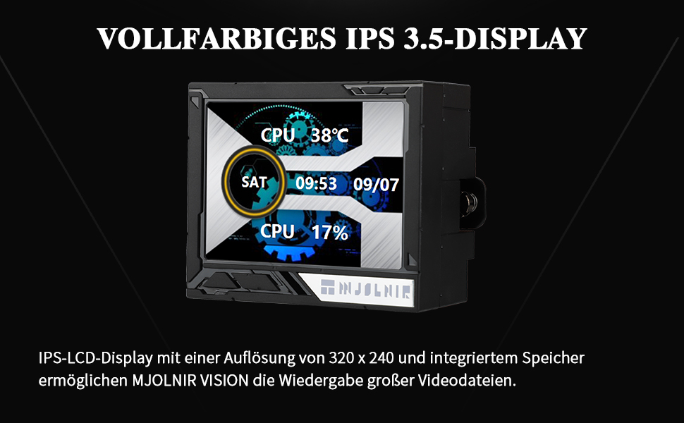 Thermalright Elite Vision 360 ARGB - Смарт-системa водяного охолодження CPU з IPS LCD-дисплеєм (320x320), для AM5/Intel 1700/1851, чорний