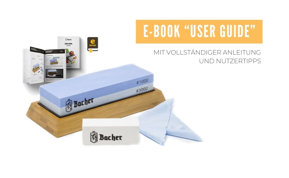 Набір точильних каменів Bacher Premium: 400/1000 та 1000/3000. Точильний камінь, бруски для заточування ножів. З інструкцією