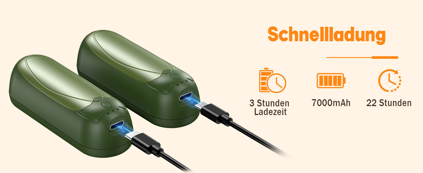 Електричні грілки для рук 2 шт. 7000mAh з 3 рівнями нагріву, портативні, з магнітним кріпленням, зимовий подарунок для жінок та чоловіків (2 шт., зелені)