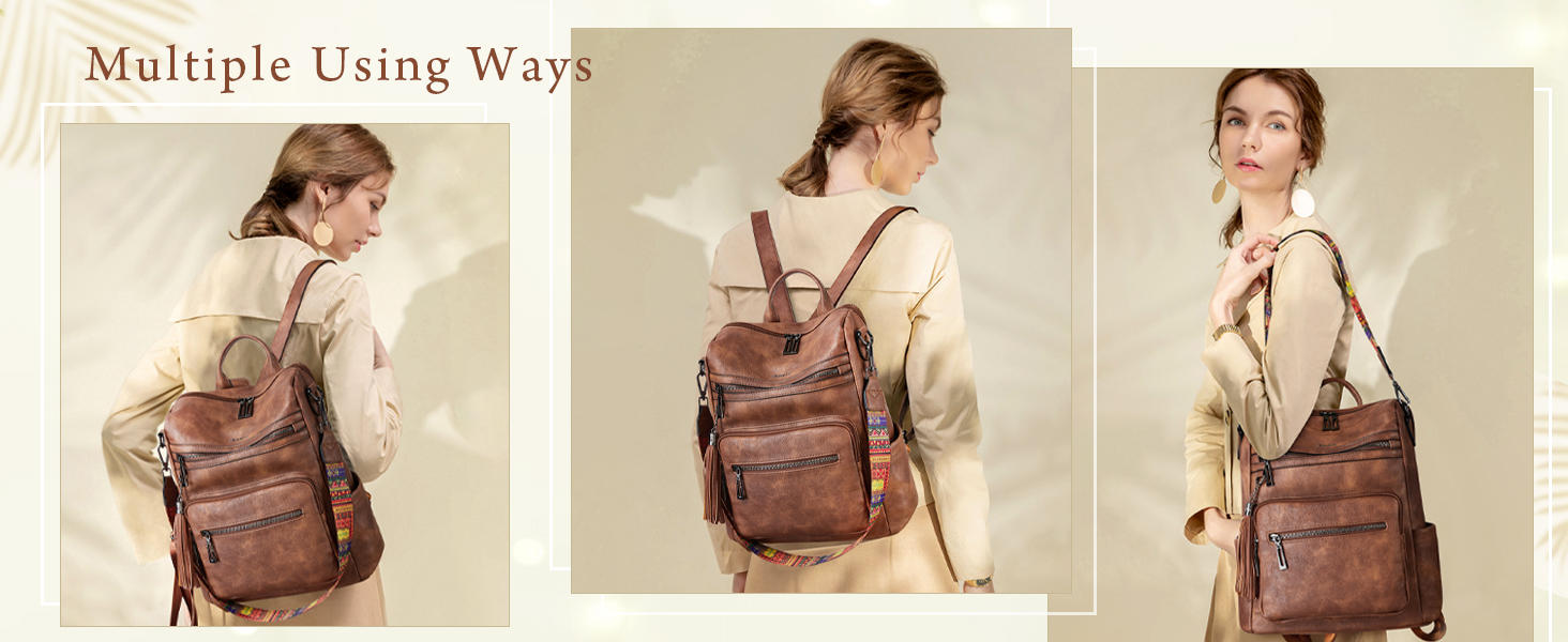 Шкіряний рюкзак-трансформер для жінок Shrrie: стильний рюкзак-сумка, Daypack, двоколірний каштано-коричневий