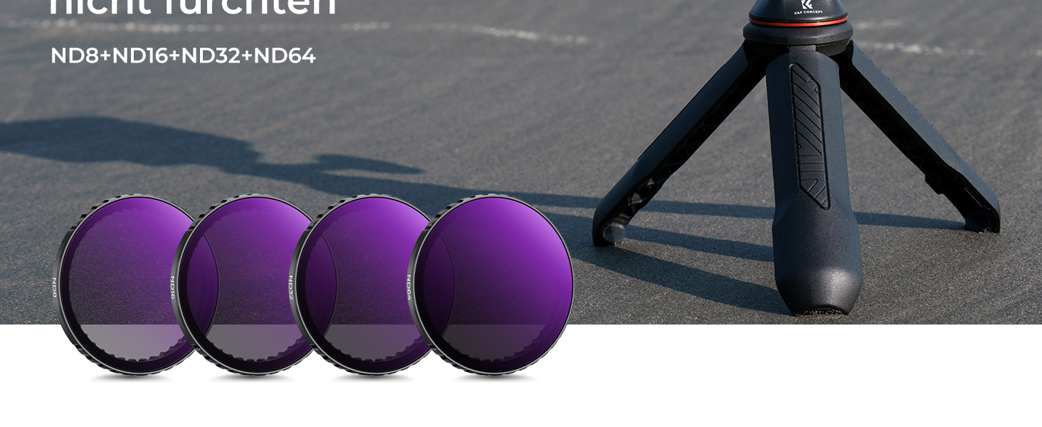 Набір фільтрів K&F Concept ND для DJI Osmo Action 4/5 PRO: ND8, ND16, ND32, ND64. Фільтри нейтральної щільності для екшн-камери. HD скло, поляризація.
