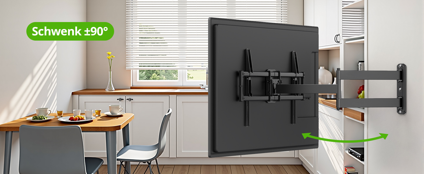 Кріплення для телевізора USX MOUNT на стіну з подовженою балкою, для LCD/LED/OLED телевізорів 37-80 дюймів, витягування 814 мм, регульоване нахилом та поворотне на 180°, VESA до 600x400 мм, вантажопідйомність до 45 кг, ідеально для кутового монтажу