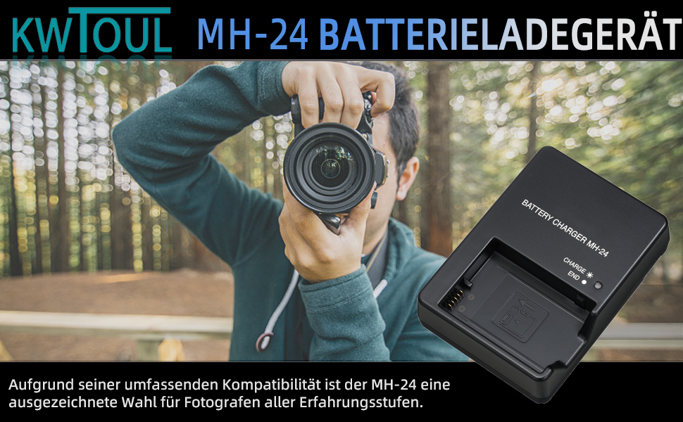 Зарядний пристрій MH-24 для акумуляторів EN-EL14/EN-EL14A (Nikon D3100, D3200, D3300, D3400, D3500, D5100, D5200, D5300, D5500, D5600, P7000, P7100, P7700, P7800, SLR-камери)
