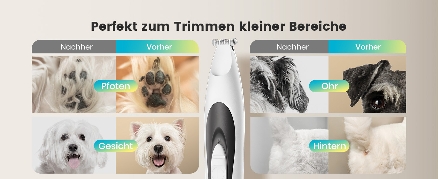 Триммер для догляду за лапами собак Oneisall з LED-підсвічуванням, тихий, акумуляторний, для лап, очей, вух, обличчя