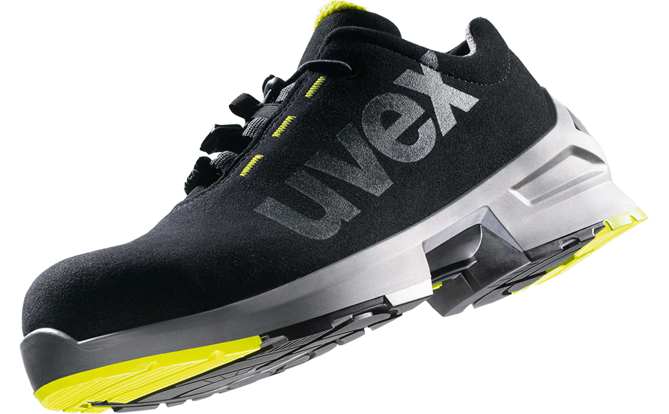 Робочі черевики Uvex 1 Halbschuh S2 SRC, чорно-лаймові, 45 EU (для жінок та чоловіків)