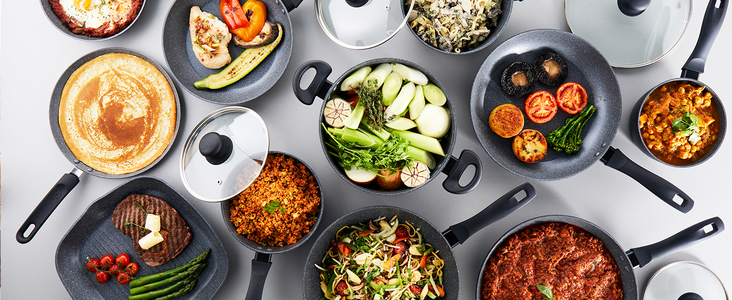 Сковорода Russell Hobbs RH02813EU7 Metallic Marble 28 см антипригарна, універсальна для індукції, грилю та смаження