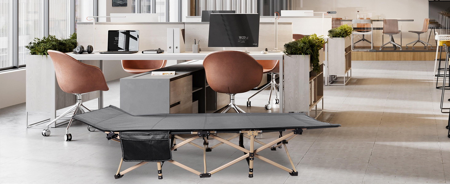 Ліжко похідне REDCAMP складане XXL, 71 см, вантажопідйомність 226 кг, сіре/зелене/чорне - для кемпінгу, туризму, пляжу, саду