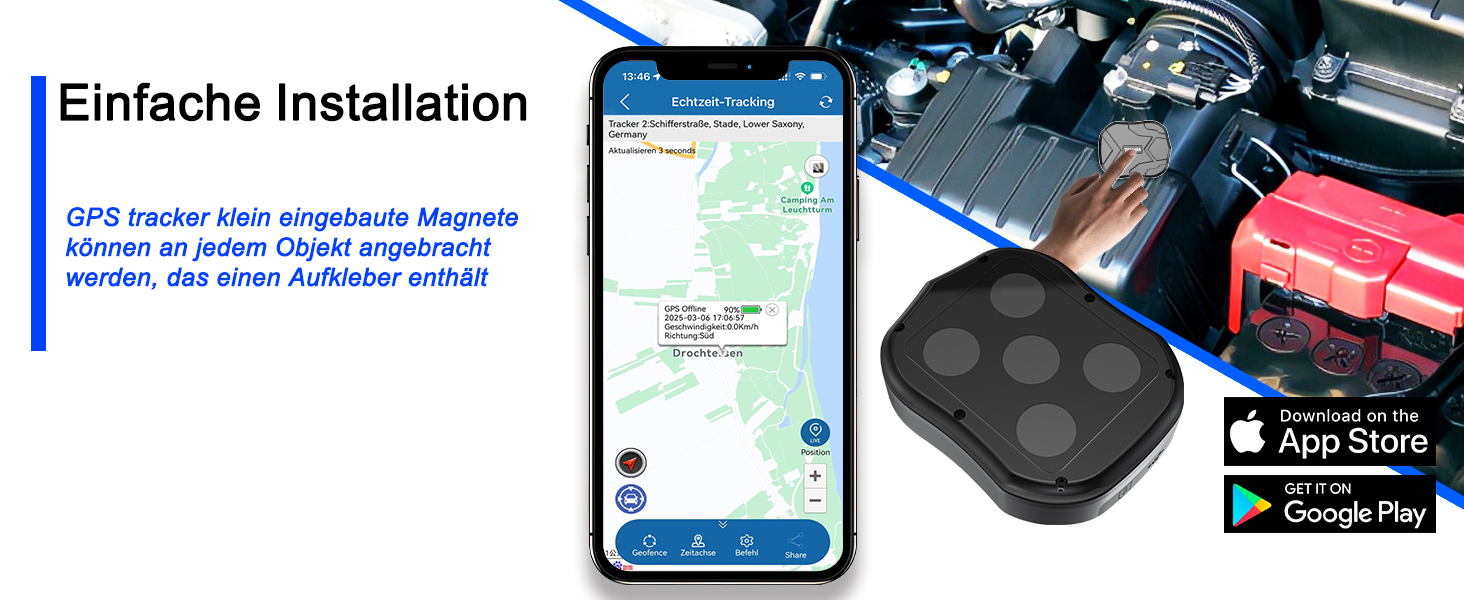 GPS-трекер TKMARS TK905 для авто, магнітний, водонепроникний, без абонплати, 90 днів автономної роботи, 5000 мА·год, з безкоштовним додатком