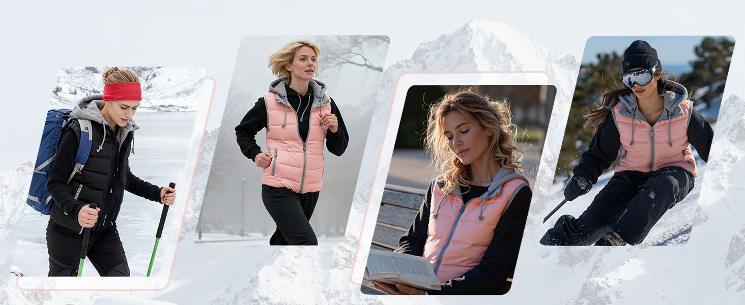 Легка зимова жилетка YOUTHUP West Daen з капюшоном для активного відпочинку та повсякденного носіння (XXL, Зелений)