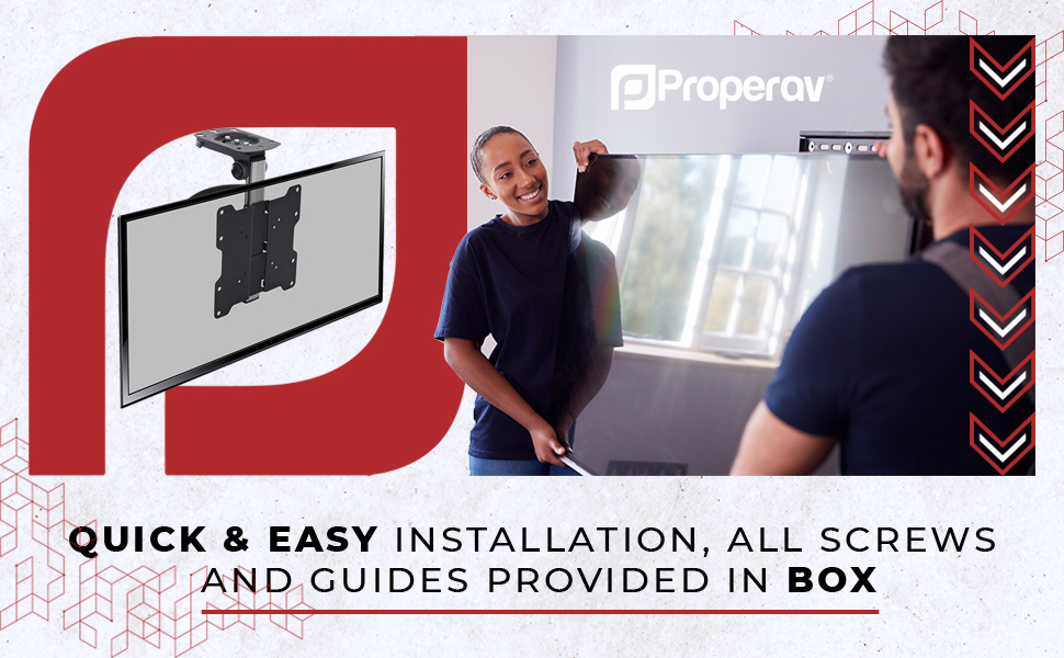 Настінний кронштейн для телевізора ProperAV Tilt & Swivel, поворотний та нахильний, для діагоналей 23-43
