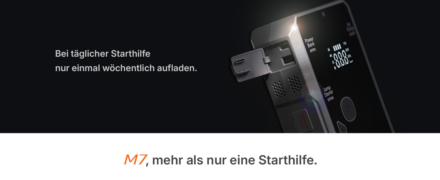 Powerbank для авто Smart Starthilfe з компресором, 12V, 60Wh - Запуск двигуна та підкачка шин, до 8.5л бензину/6.5л дизелю