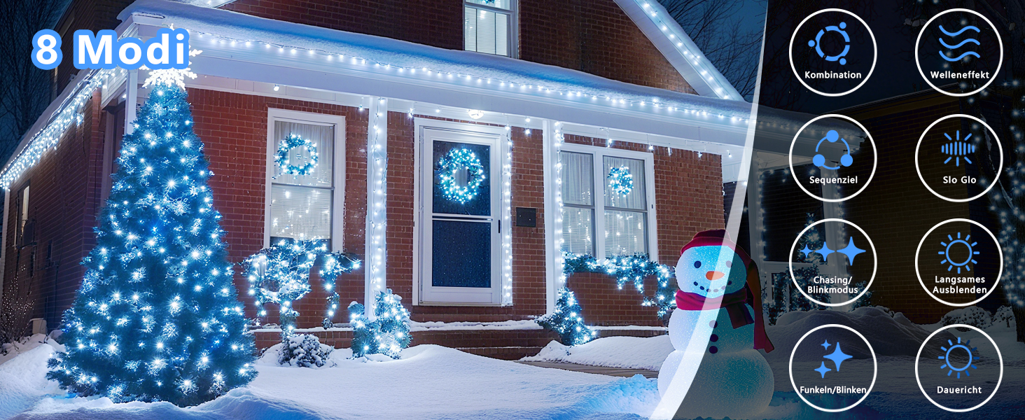 Ланцюжок прикрас LED 10м, 100 світлодіодів, тепле біле світло, з таймером, вологостійкий, для декору на Різдво, весілля, свята, балкона, саду