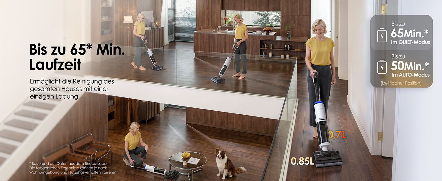 Вертикальний миючий пилосос Tineco Floor ONE S7 Stretch Turbo з функцією FlashDry та DualBlock